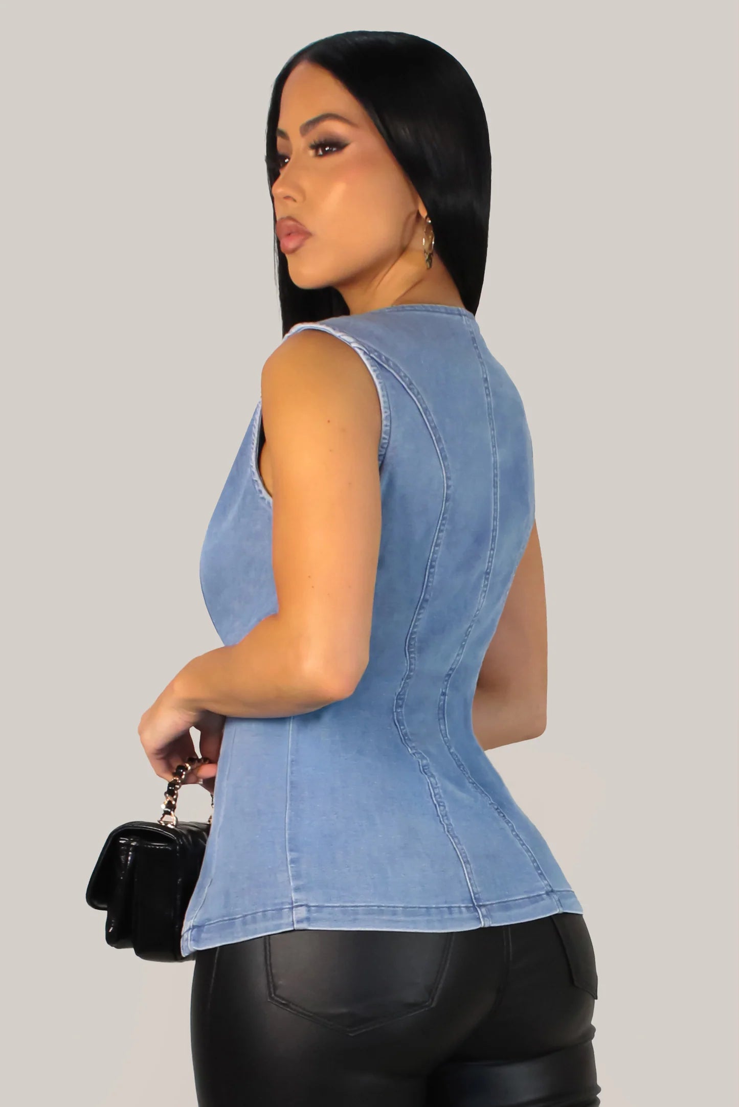 Striped Denim Top