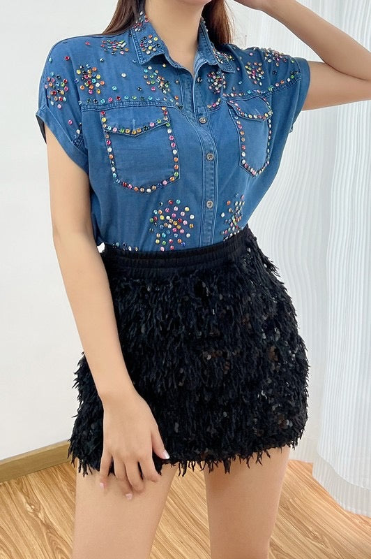 Denim Gems Top ๐