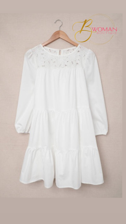 Eyelet Yoke Mini Dress