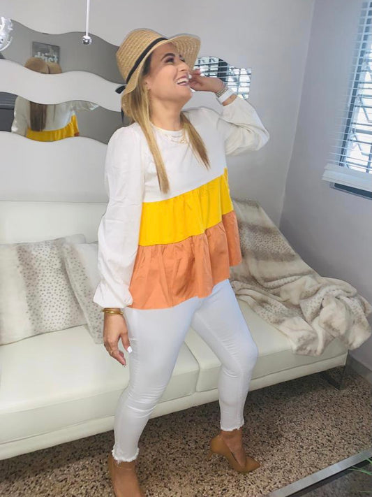 Top Triple Color Block