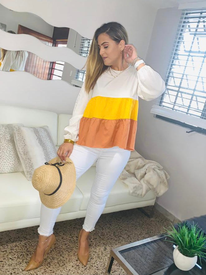 Top Triple Color Block